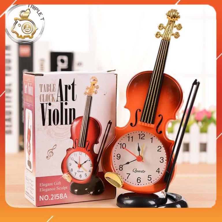 ⚡[HÀNG HOT]⚡Đồng Hồ Báo Thức Hình đàn violon, Đồng hồ để bàn, Đồ lưu niệm độc lạ, Quà tặng ý nghĩa CAO CẤP sản phẩm hot