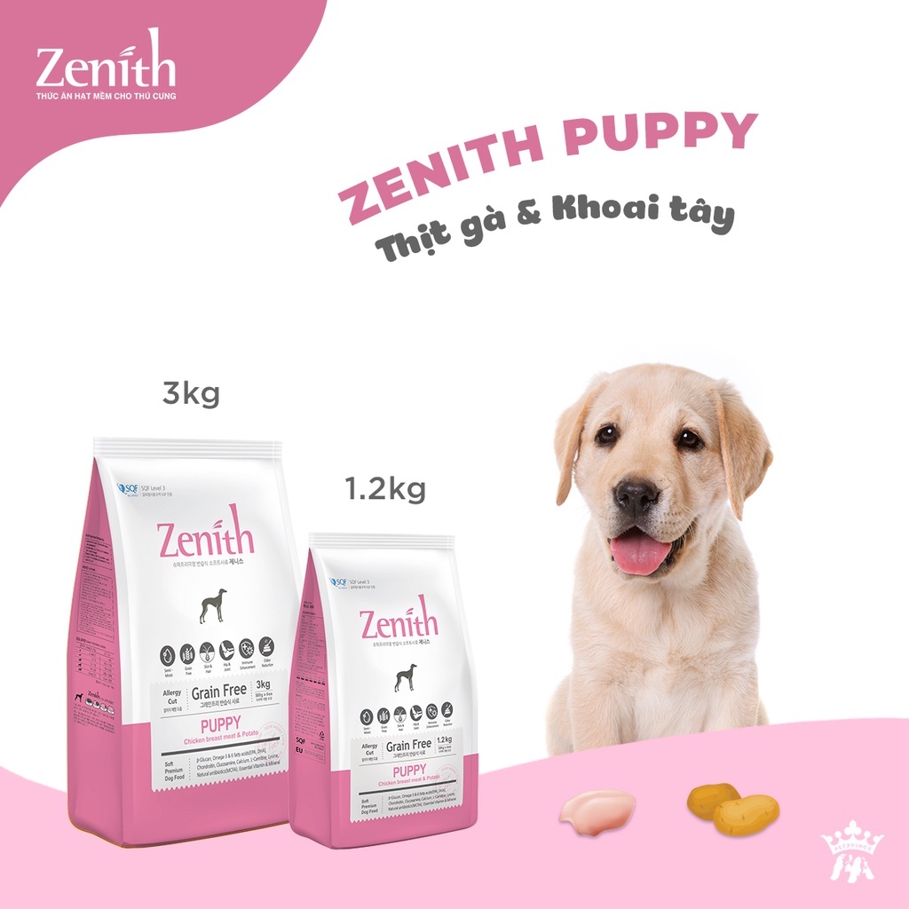 [1.2KG] Zenith Thức ăn hạt mềm Hàn Quốc cho chó con và chó trưởng thành Zenith Puppy và Zenith Adult 1,2kg