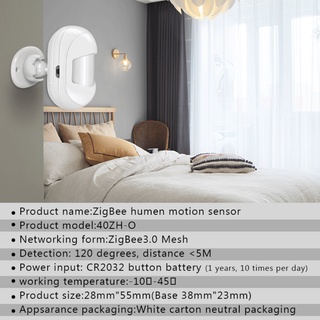  Tuya ZigBee 3.0 PIR Smart Human Body Sensor Wireless Motion Detector Security Alarm System Home Security fore