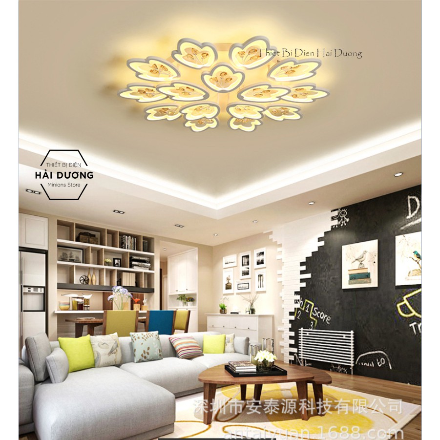 Đèn LED Ốp Trần Hình Hoa 15 Cánh NT024 - 3 Chế Độ Ánh Sáng - Tăng Giảm Ánh Sáng - Điều Khiển Từ Xa - Bảo Hành 1 Năm