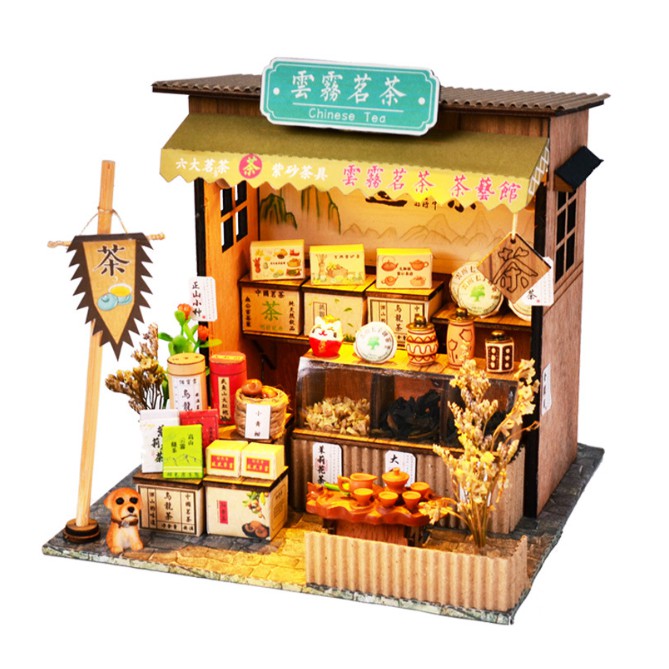 Mô hình nhà búp bê - cửa tiệm bán trà xanh - Chinese Tea