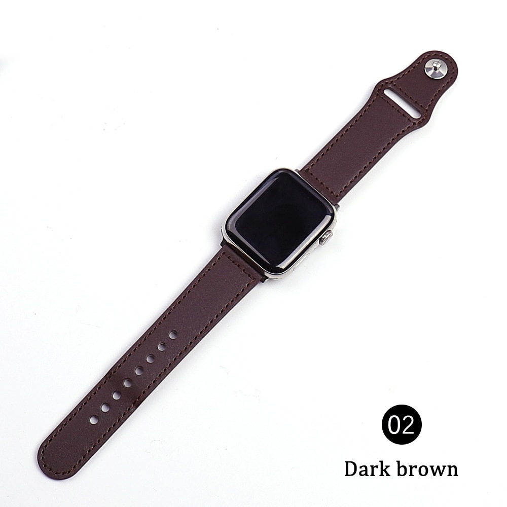 Dây đeo đồng hồ thông minh bằng da thích hợp cho Apple Watch 5 4 3 2 1 Iwatch 38/ 40/ 44/ 42mm
