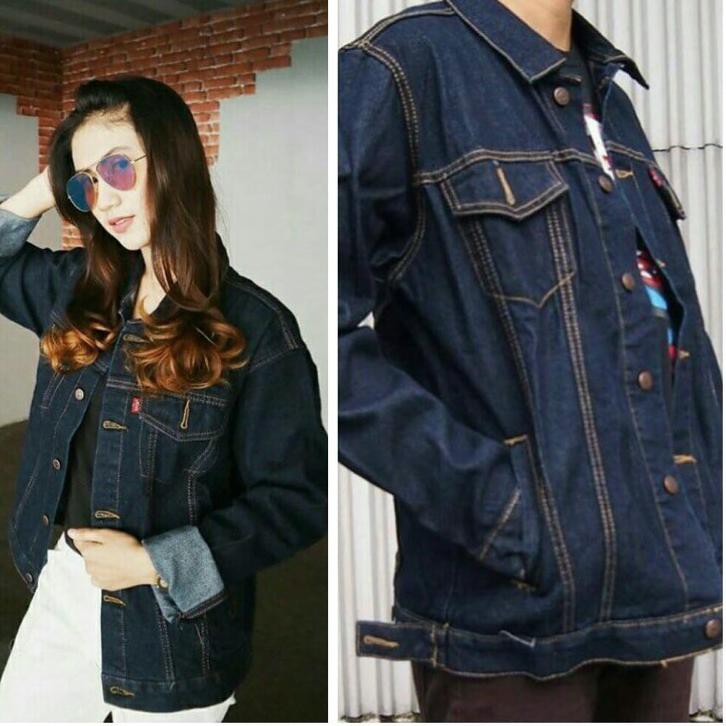 Áo Khoác Jean Oversize Màu Đen Chất Lượng Cao Cho Nam Nữ