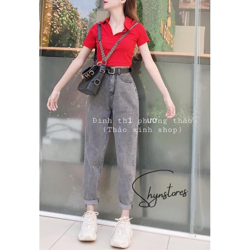 Quần jeans nữ Shynstores , quần baggy bò lưng cao vải dày đẹp freeship