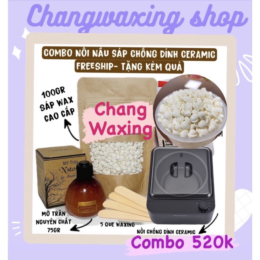 COMBO WAX LÔNG NỒI CHỐNG DÍNH CAO CẤP CERAMIC