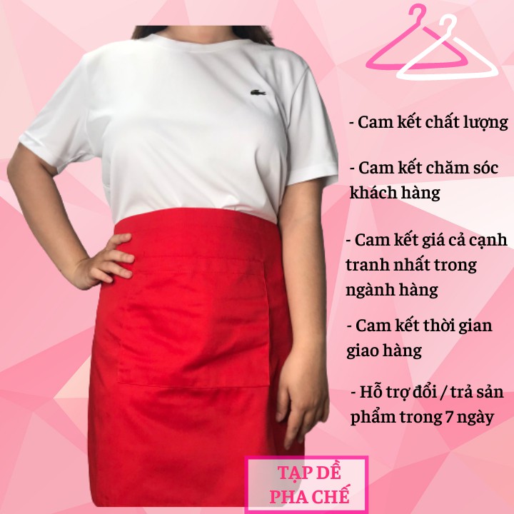 Tạp dề ngắn kaki kiểu dáng thời trang dành cho nam nữ phục vụ màu Da Bò