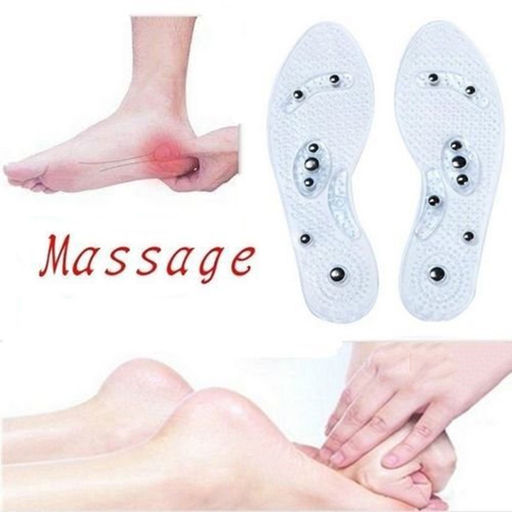 Miếng lót giày nữ GADO massage có 8 hạt nam châm phân bố đều các huyệt bàn chân