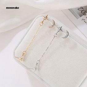 Khuyên tai hình trăng sao đính đá thời trang thanh lịch dành cho nữ