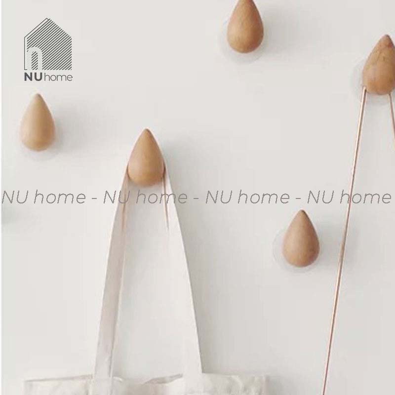 nuhome.vn | Móc gỗ giọt nước – Shibu, móc gỗ treo quần áo mũ nón gắn tường, thiết kế đẹp mắt, ấn tượng và sang trọng