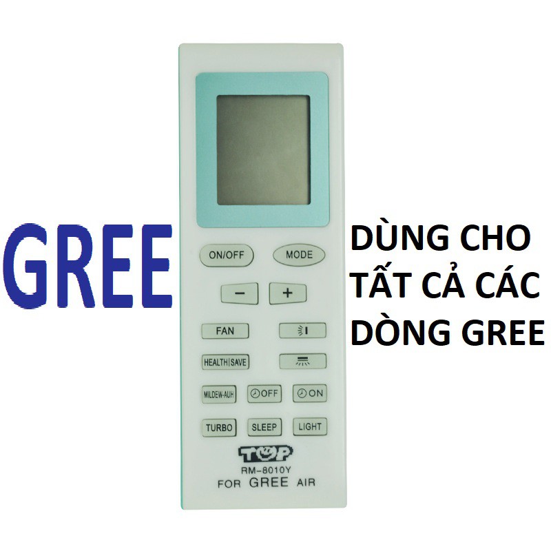 Remote Điều Khiển Máy Lạnh, Máy Điều Hòa GREE đa năng RM-8010Y (DÙNG CHO TẤT CẢ DÒNG MÁY LẠNH GREE)