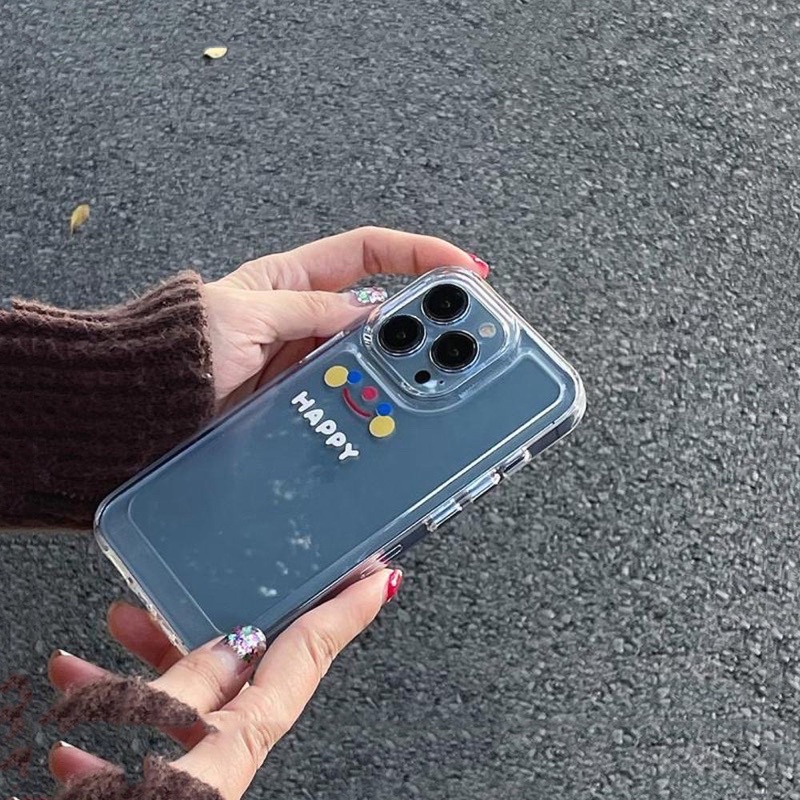 (SIÊU RẺ) Ốp lưng iphone trong siêu dày chống va đập mặt cười happy 7plus/8/8plus/x/xr/xs/11/12/13/pro/max/plus/promax