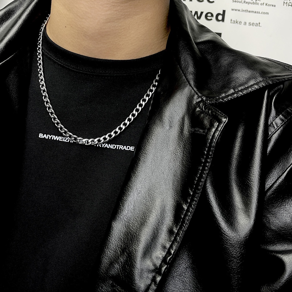 Vòng cổ Thép Titan Thiết Kế Đơn Giản Đa Năng Thời Trang Cho Cặp Đôi