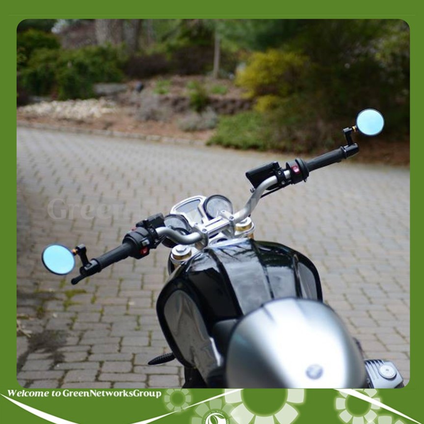 Gương Gù TRÒN tay lái dành cho xe máy,moto (1 cặp) Greennetworks