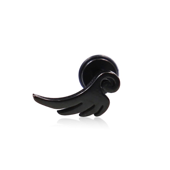 Bông Tai Nam Nữ Unisex Hình Đôi Cánh Tròn Đính Đá Titan Ko Han Rỉ TT 4021 - 1 Chiếc