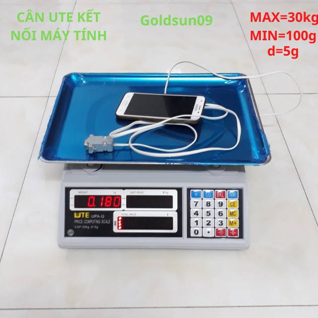 [ Hàng Mới ] Cân Điện Tử Tính Tiền Bán Hàng Siêu Thị,UTE ( UPA-Q ) 30kg/5g Kết Nối Máy Tính-Goldsnu79