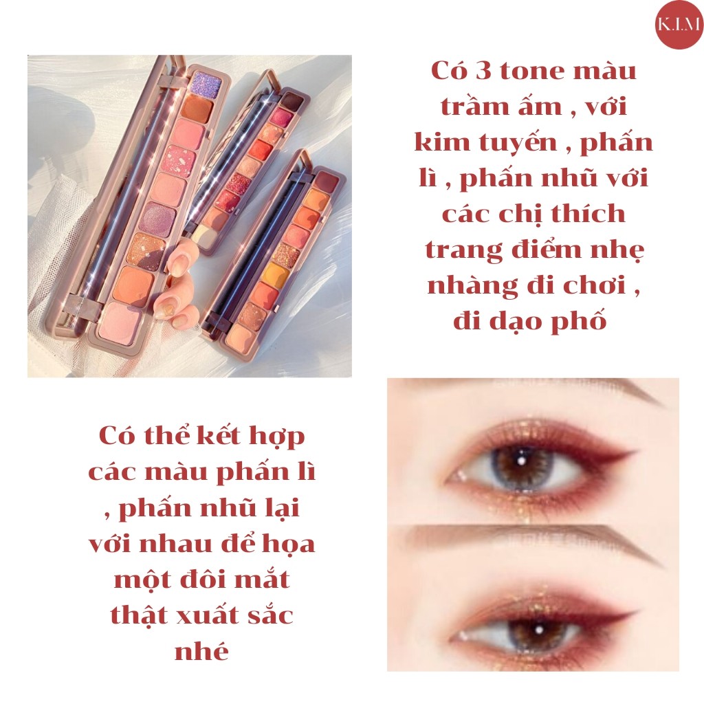 Bảng Phấn Mắt DIKALU Soft Eye Shadow 9 Ô Chính Hãng Nội Địa Trung