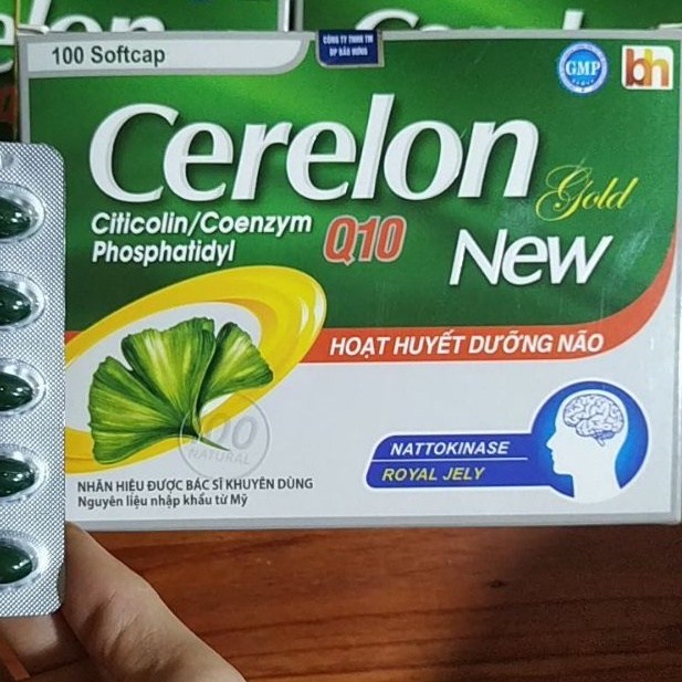 Hoạt huyết dưỡng não Cerelon Q10 Gold bổ não trợ tim tăng cường trí nhớ