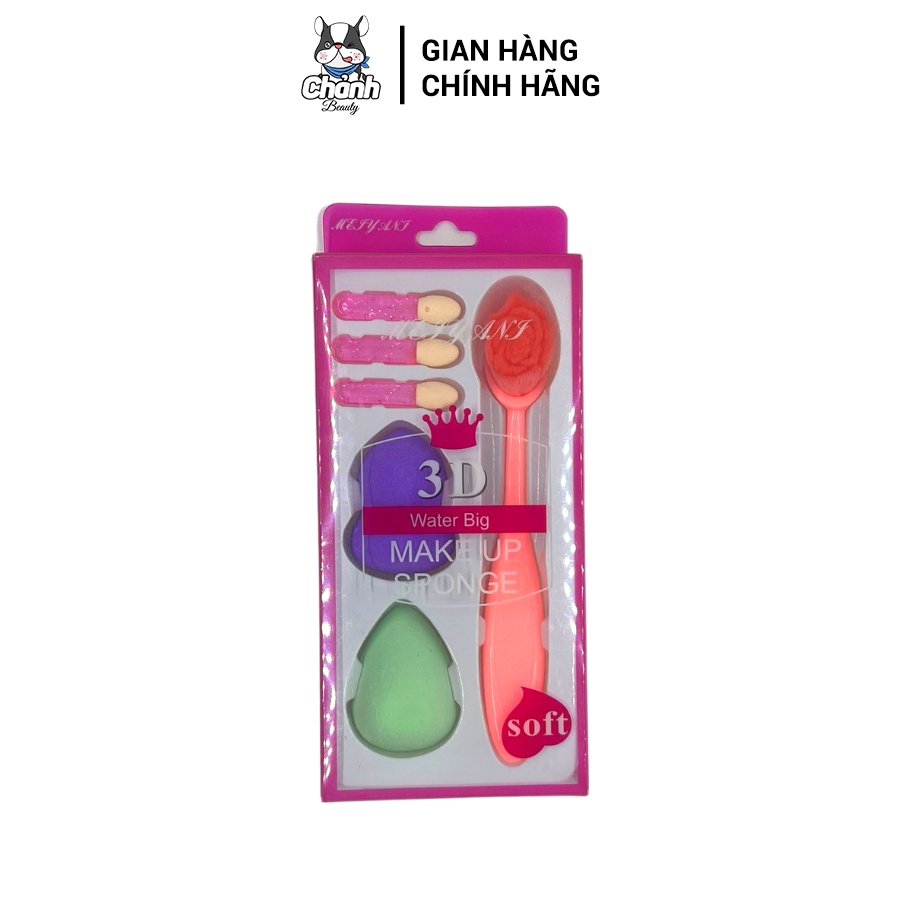 Set Mút Và Cọ Tán Nền 3D Water Big Makeup Sponge