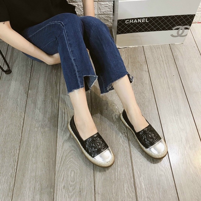 Giày slipon mũi bạc đế cói | BigBuy360 - bigbuy360.vn