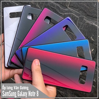 Ốp lưng Samsung Galaxy Note 8 Vân Gương 2 màu, viền nhựa TPU dẻo đen