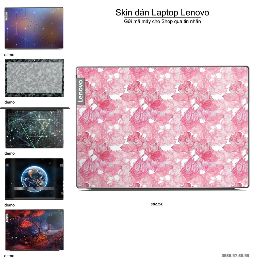 Skin dán Laptop Lenovo in hình hoa hồng stic250 (inbox mã máy cho Shop)