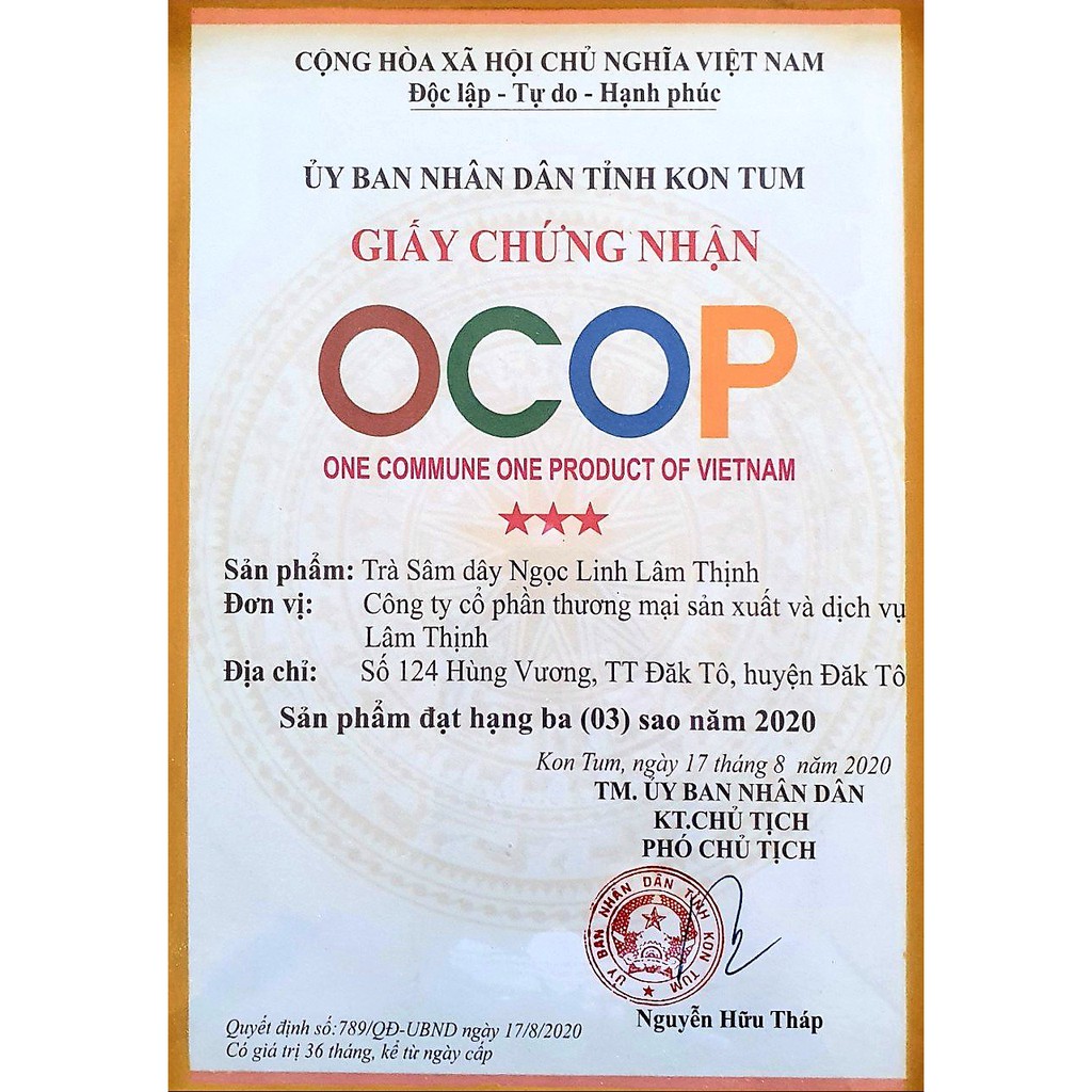 Trà túi lọc sâm dây ngọc linh 40gr và 50gr lâm thịnh ocop kon tum