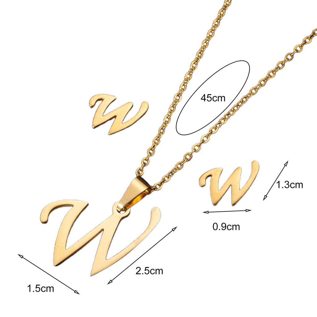 Set 26 Vòng Cổ Choker Và Bông Tai Hình Chữ Cái Cá Tính Cho Nữ