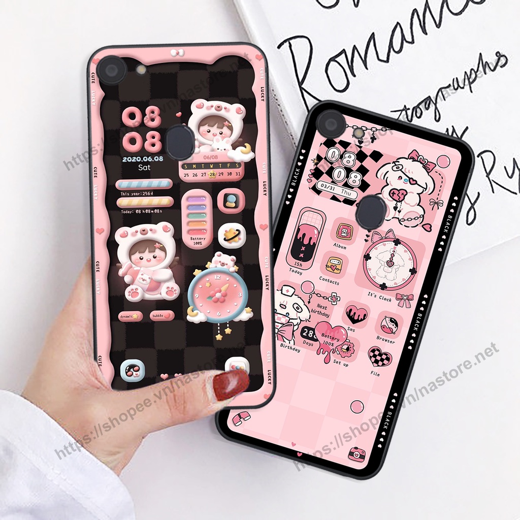Ốp lưng Oppo F5 / F5 Youth / F7 / F7 Youth gấu, đồng hồ dễ thương cute giá rẻ