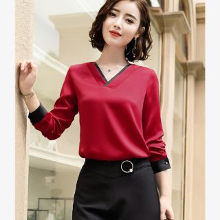Áo sơ mi công sở nữ cổ V
