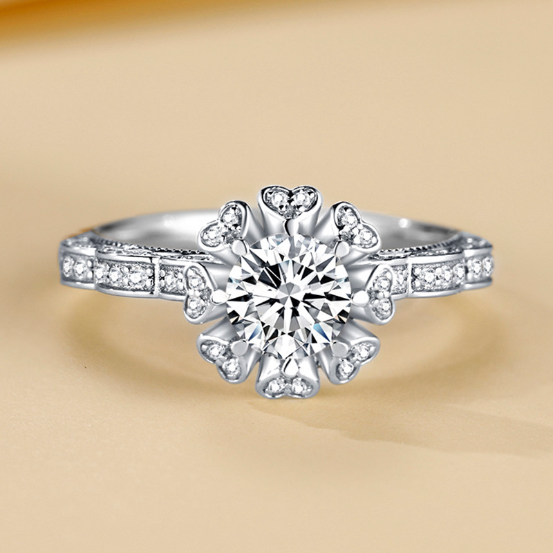 Nhẫn Hở Họa Tiết Moissanite Sang Trọng Cho Nữ