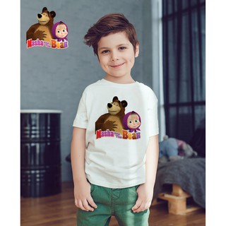 Áo thun Cotton Unisex - Movie - Masha and The Bear - Cặp đôi Masha and The Bear