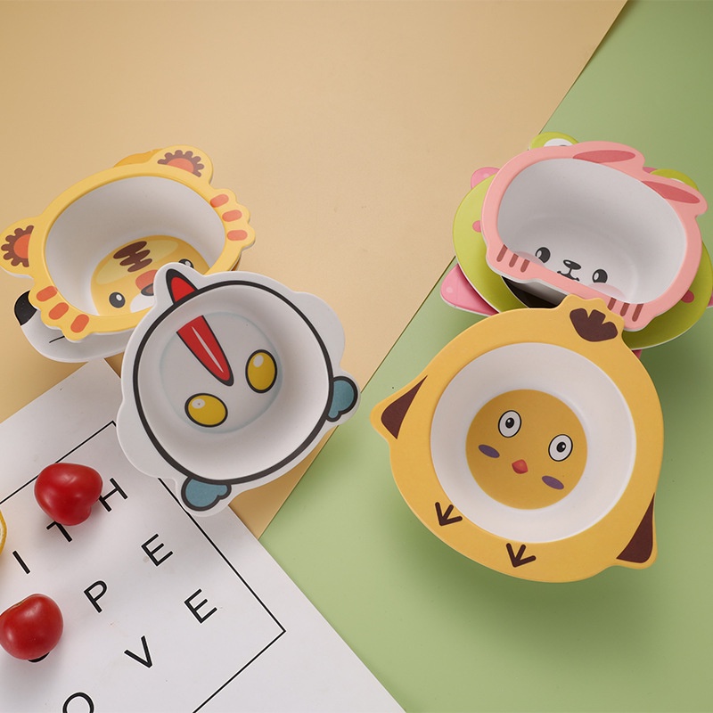 Tô Ăn Bằng Sợi Tre Thân Thiện Với Môi Trường Họa Tiết Hoạt Hình Cho Trẻ Mẫu Giáo