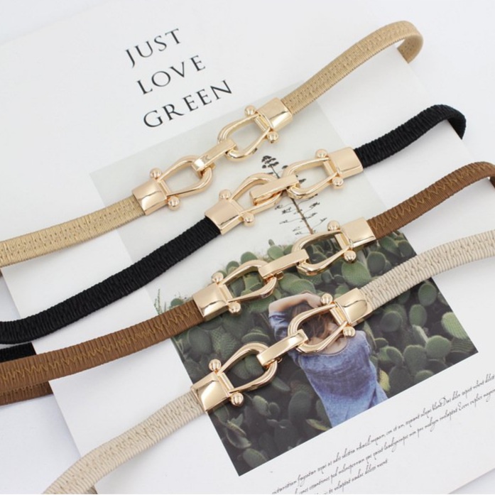 Thắt lưng chun co giãn móc khóa chốt, dây lưng đàn hồi móc cặp hợp kim