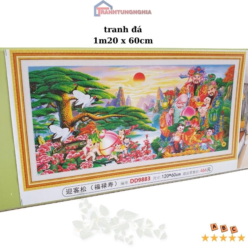 Tranh đính đá phúc lộc thọ 1m20 x 60cm