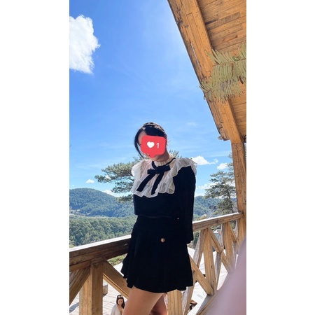 Set Nhung Áo và chân váy ngắn đáng yêu