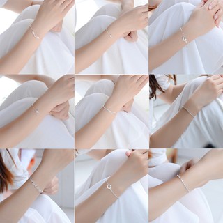 lắc tay nữ Hàn Quốc vòng tay nữ màu bạc cá tính hợp thời trang