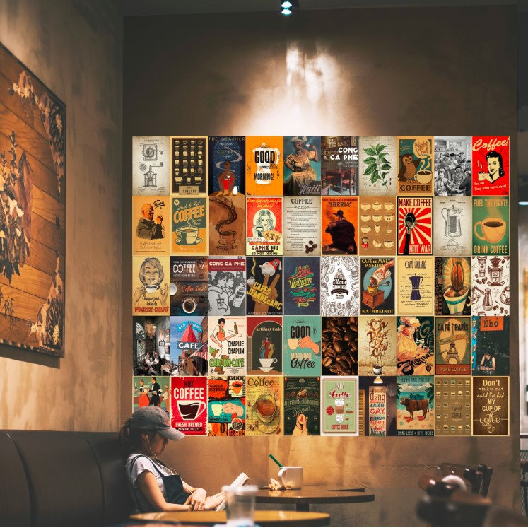Set 50 Decal dán tường - Coffee