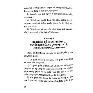 Luật Thi Hành Tạm Giữ, Tạm Giam