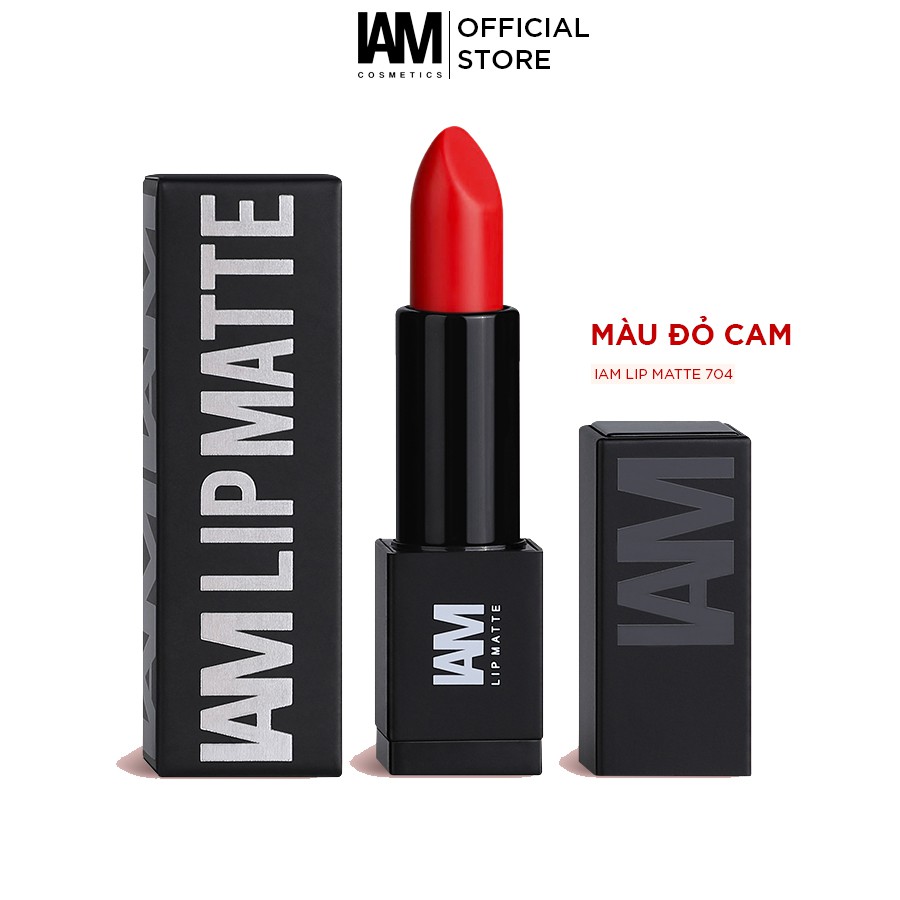 [Mã FMCGM50 - 8% đơn 250K] Son thỏi bán lì IAM Lip Matte 705 - SCARLETTA - Màu đỏ cam - 3.8G