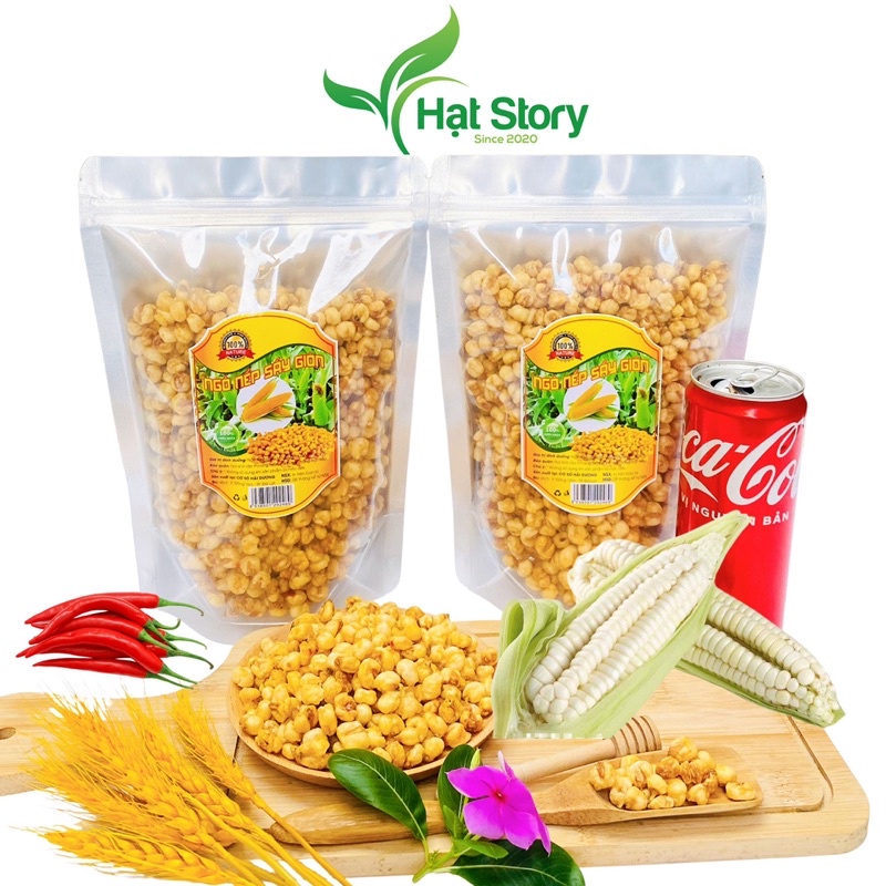 500Gr Ngô Nếp Sấy Giòn Nhiều Vị, Thơm, Đậm Vị Cam Kết Ngon