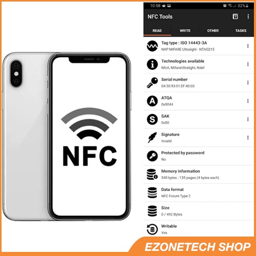 Bộ 5 Thẻ Từ NFC Ghi Dữ Liệu Bằng Điện Thoại Dạng Dán 25mm