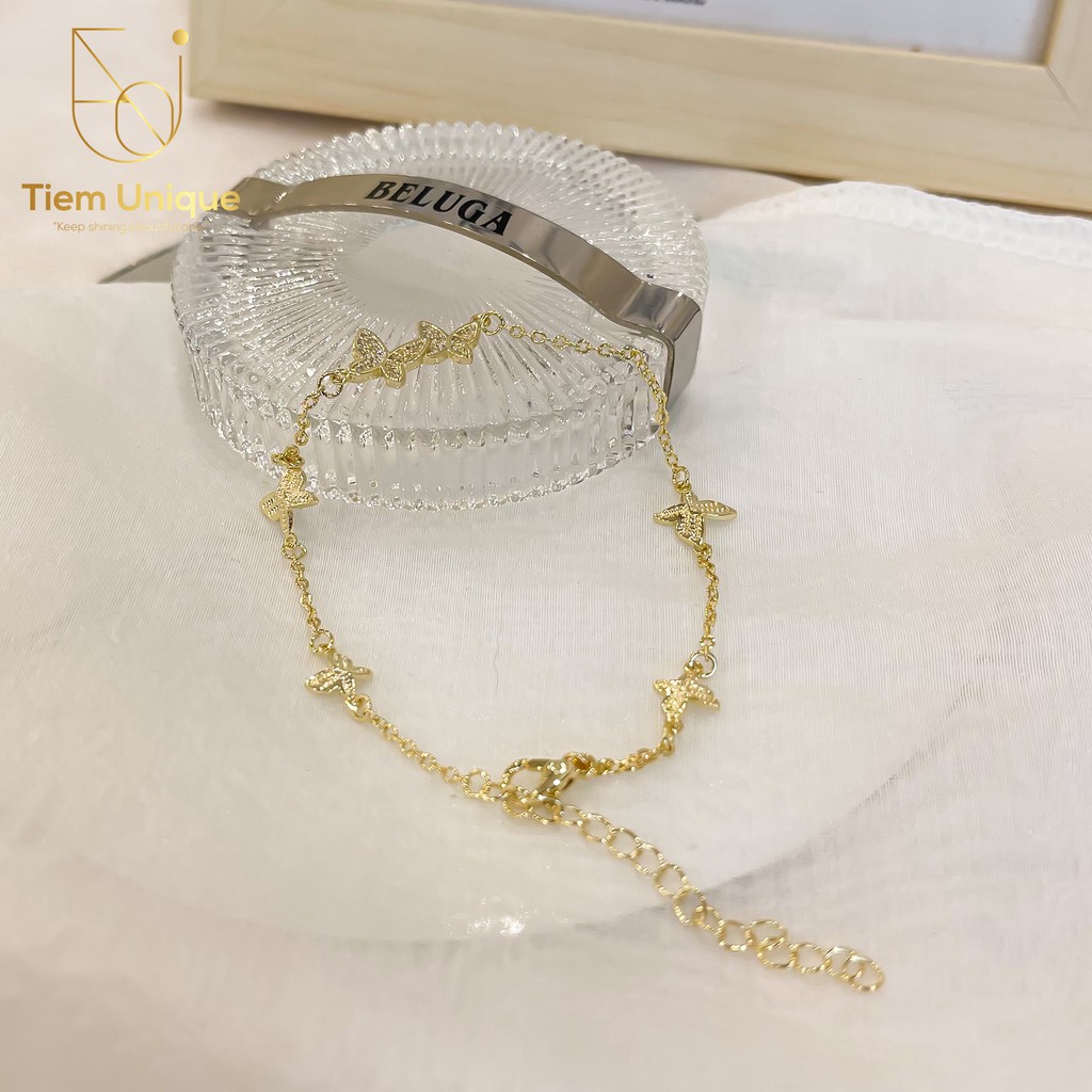 Vòng tay nữ hình bướm butterfly mạ vàng VT.01 Tiệm Unique