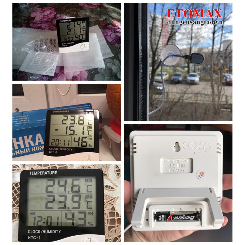 [ GIÁ HỦY DIỆT ] Máy đo độ ẩm nhiệt độ trong nhà và ngoài trời HTC-2