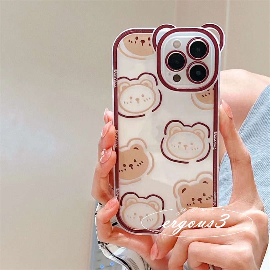 Ốp Điện Thoại Mềm Họa Tiết Gấu Hoạt Hình Sáng Tạo Cho iPhone 14 13 12 11 Pro Max SE2020 X XR Xs Max 7 8 6 6s Plus