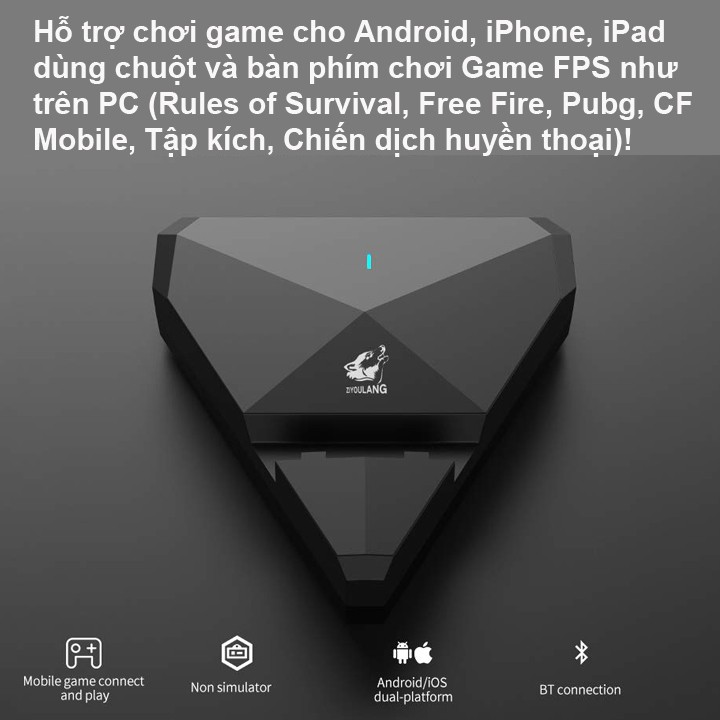 Combo Trọn Bộ Bàn Phím K15 + Chuột K3 + Hộp Chuyển Đổi G1 chơi game PUBG Mobile cho Android, IOS, iPad như PC - NK