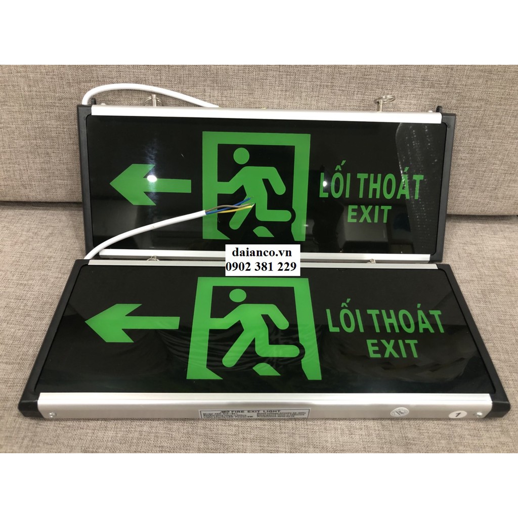 Đèn exit lối thoát hiểm dùng điện 2 mặt AED FIRE EXIT LIGHT