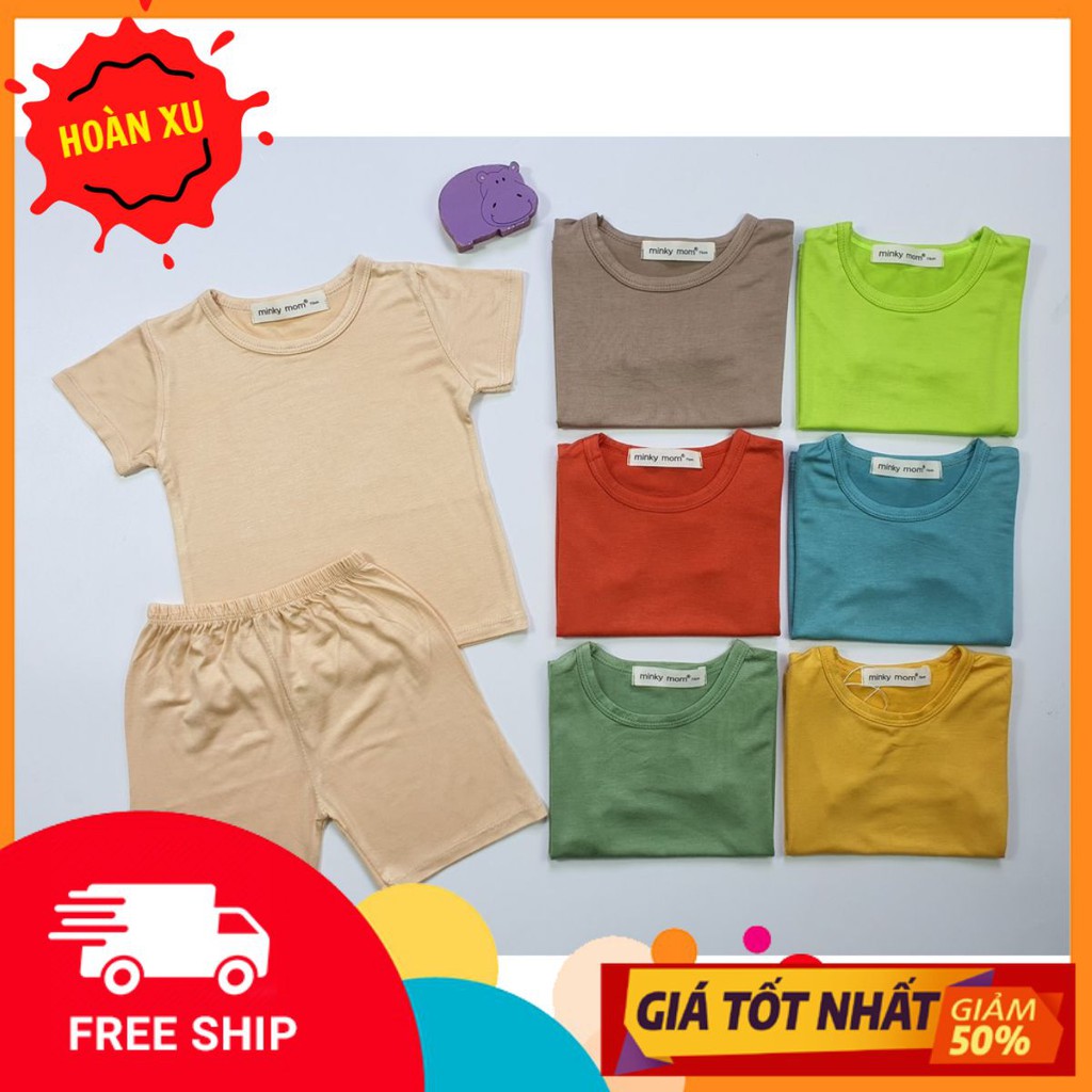 XẢ HÀNG - Bộ Cộc Tay Size ĐẠI 130-150 (19-25kg) THUN LẠNH MINKY MOM Màu Trơn TN-TR01