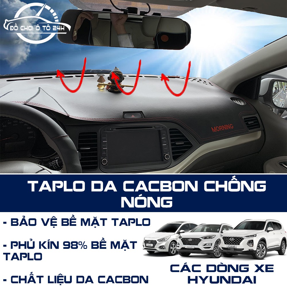 Thảm taplo ô tô da cacbon chống nắng Hyundai