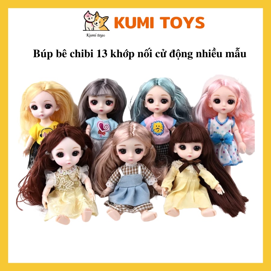Búp bê chibie 17cm có 13 khớp nối thiết kế siêu đáng yêu cho bé gái Kumi toys