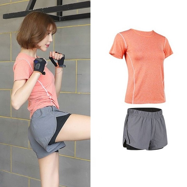 Bộ Đồ Tập GYM YOGA Nữ Nhiều Màu SET Áo Thun Quần Đùi Thể Thao Nữ GYM FASHION